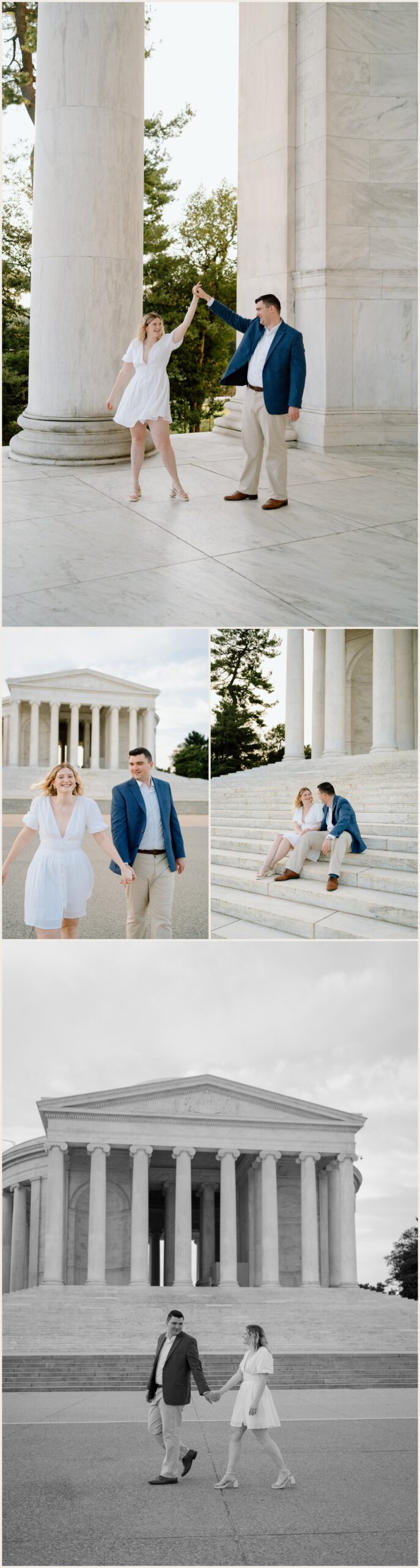  sunrise engagement session at the Jefferson memorial 