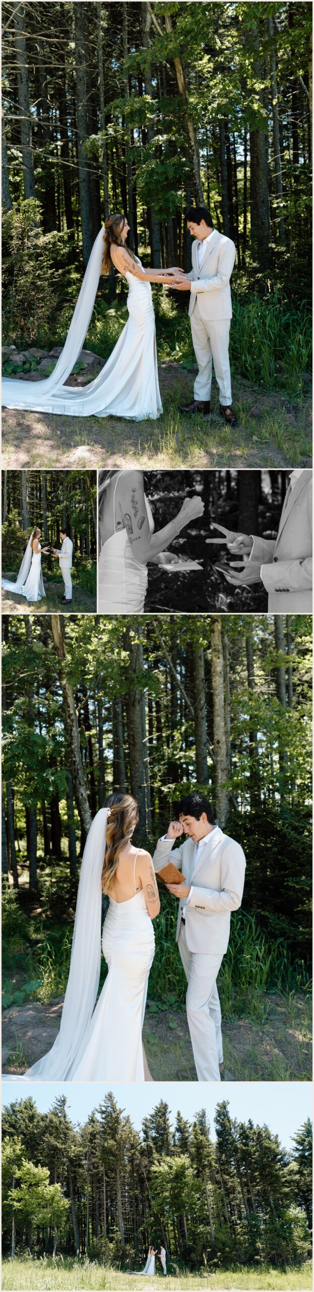 First look and private vow wedding photos at snowshoe mountain resort